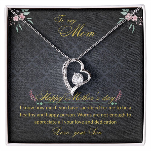 To Mom From Daughter - Heart shaped pendant