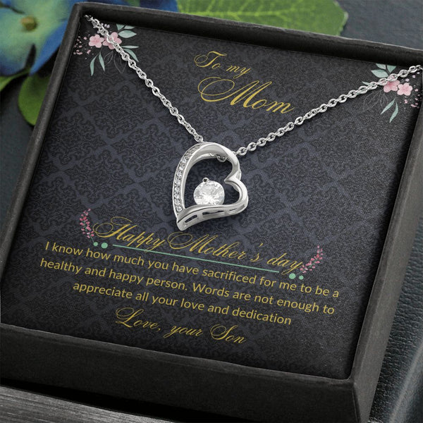 To Mom From Daughter - Heart shaped pendant