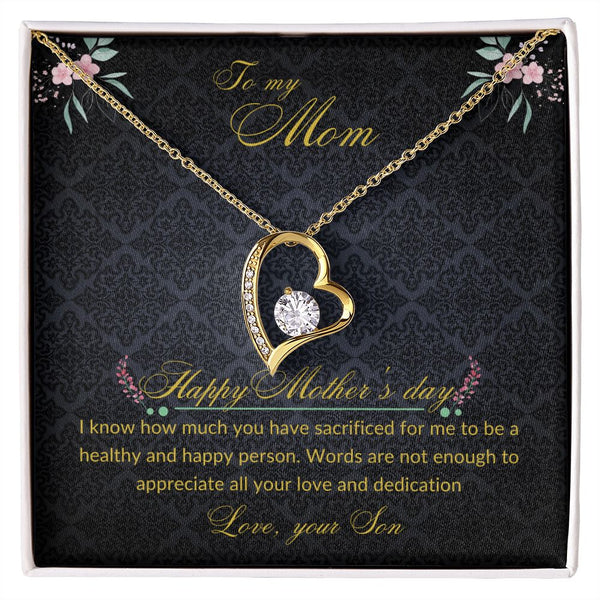To Mom From Daughter - Heart shaped pendant