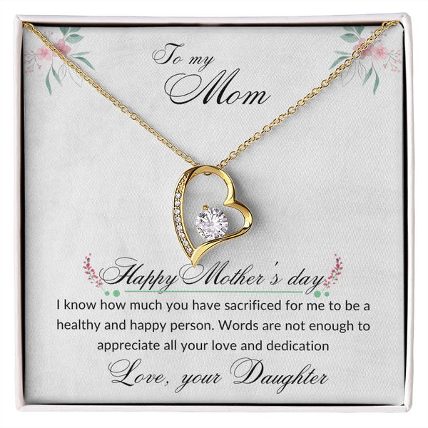 Happy Mother's Day Mom from Daughter (White Background)
