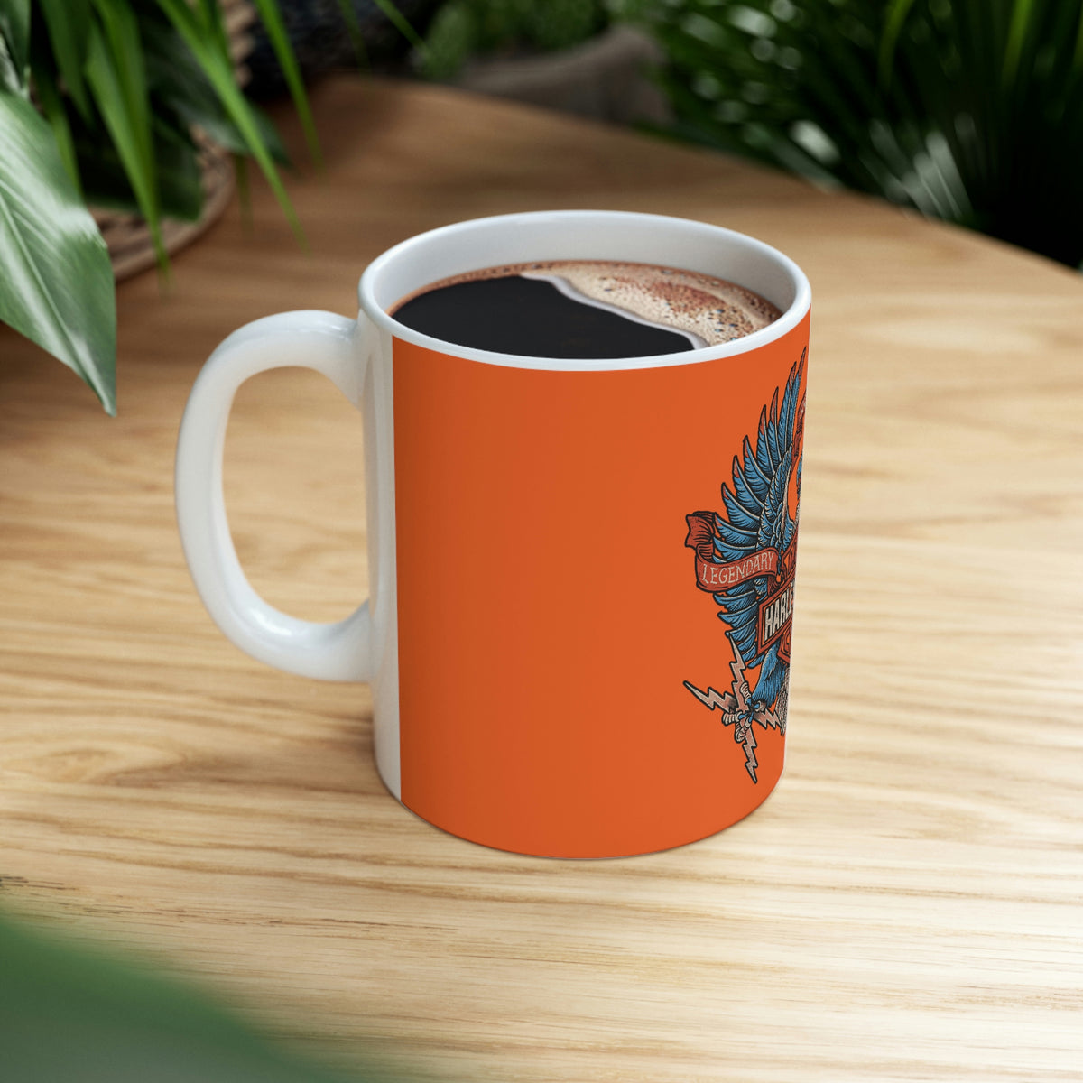 Harley Davidson Color Eagle - Ceramic Mug 11oz - Orange