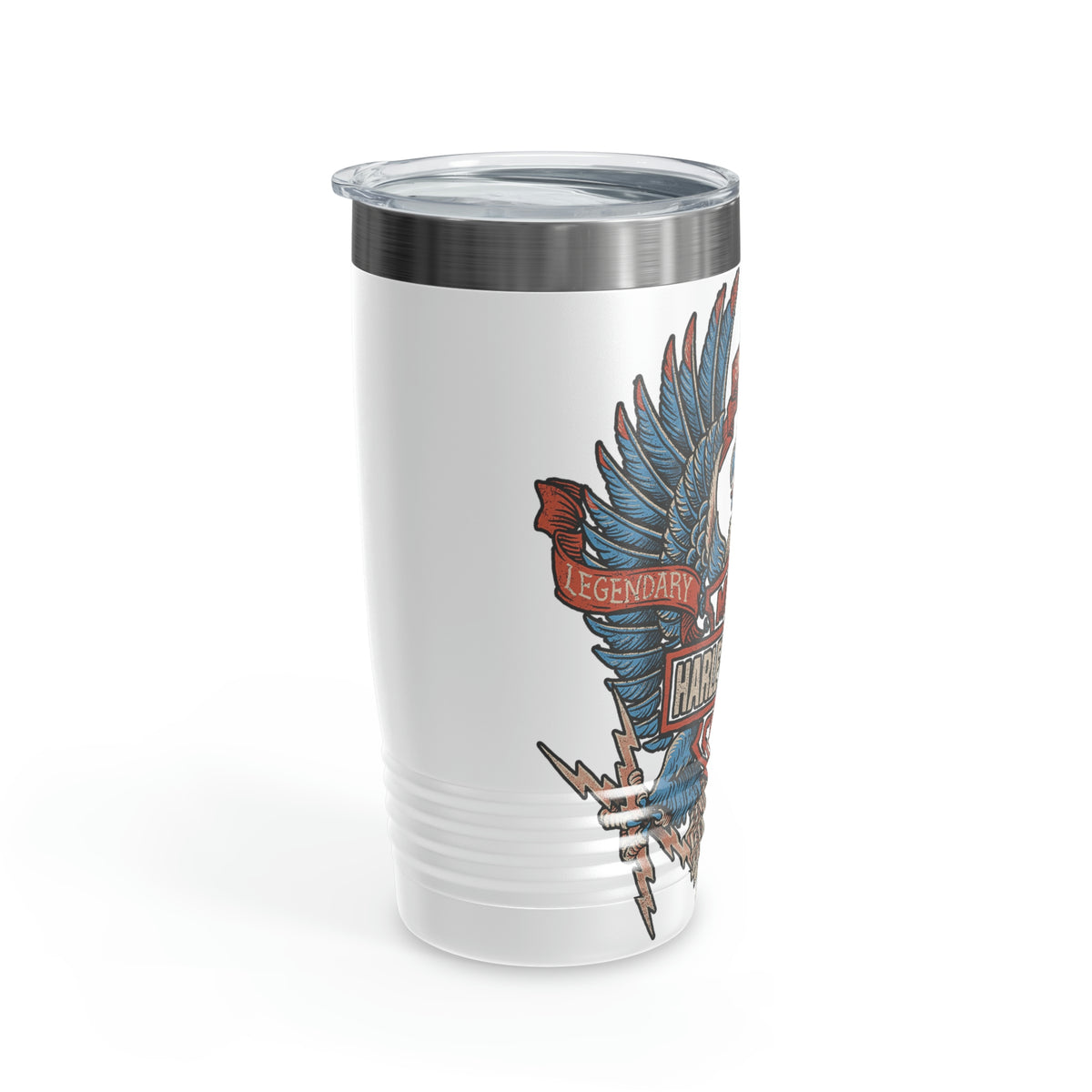 Harley Davidson Color Eagle - Ringneck Tumbler, 20oz  Black, Orange & White