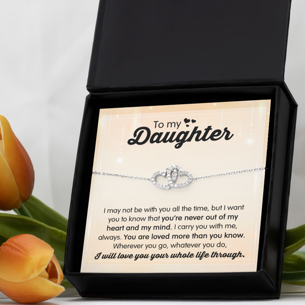 GB_Interlocking Hearts Bracelet to my Daughter you are loved than you will ever know