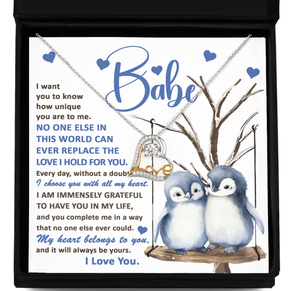 GB_Dancing Love Necklace - Babe my heart belongs to you