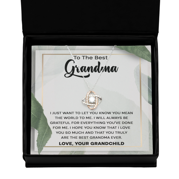 GB_Love knot necklace to the Best Grandma ever