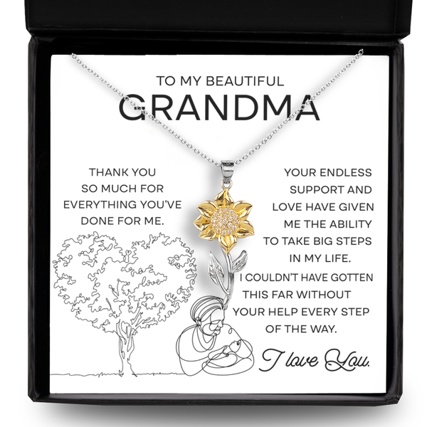 GB_Sunflower Necklace for Grandma - A Token of Endless Support