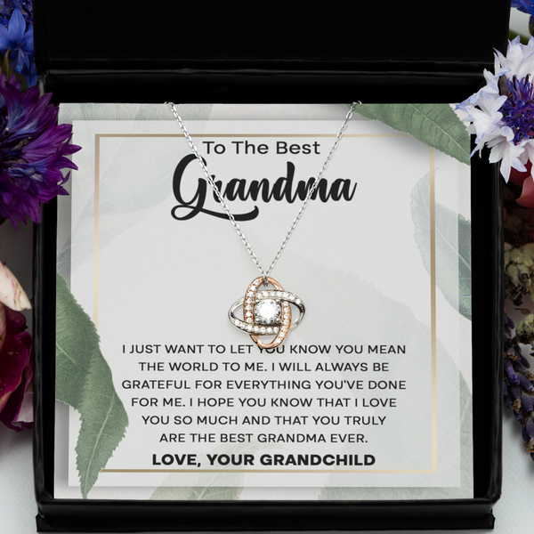 GB_Love knot necklace to the Best Grandma ever