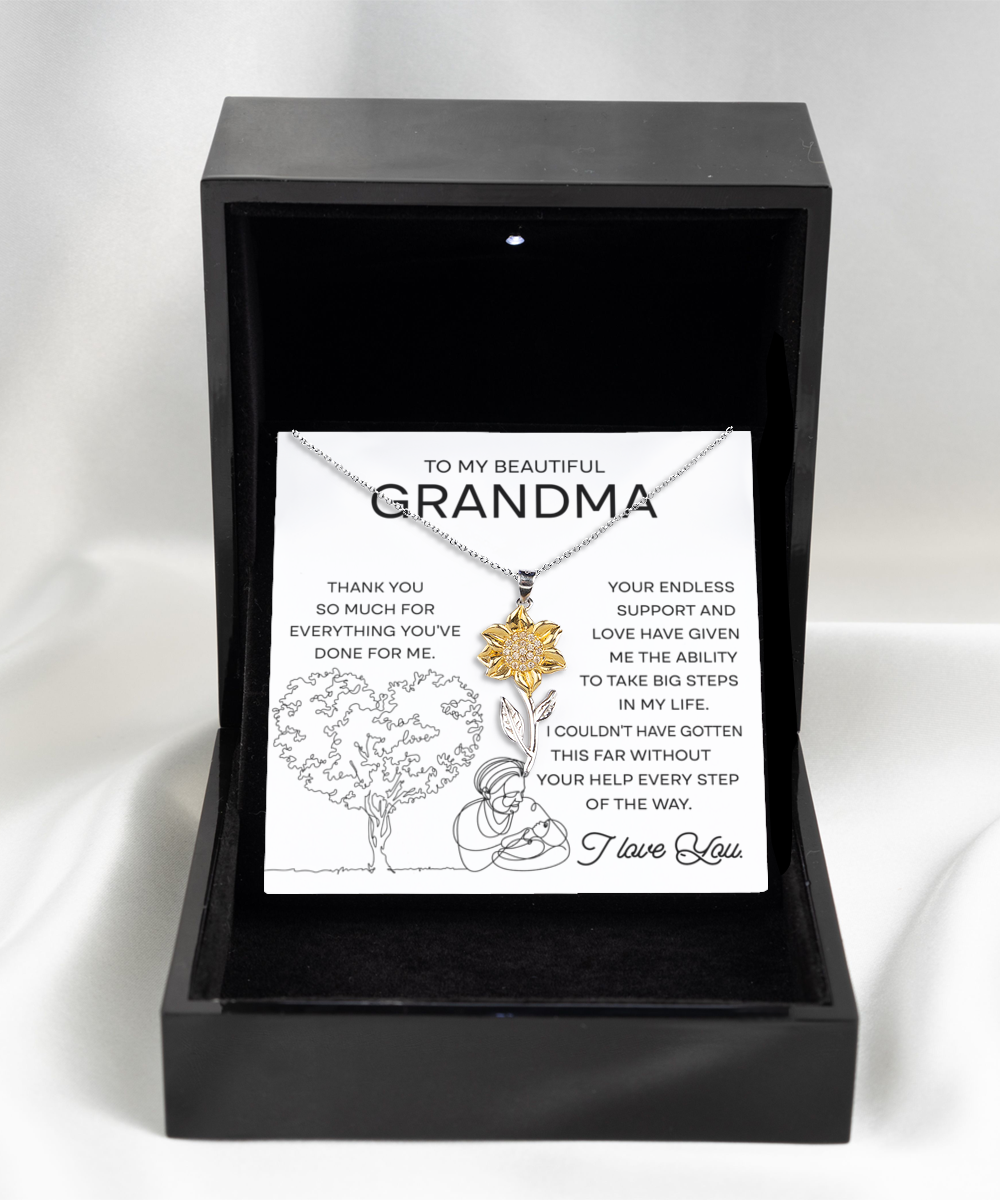 GB_Sunflower Necklace for Grandma - A Token of Endless Support