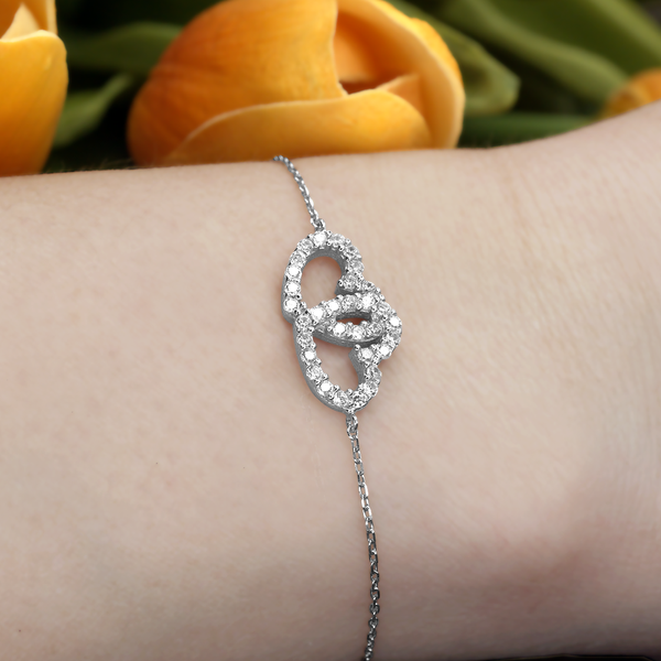 GB_Interlocking Hearts Bracelet to my Daughter you are loved than you will ever know