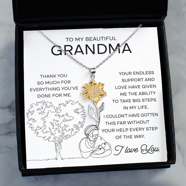 GB_Sunflower Necklace for Grandma - A Token of Endless Support