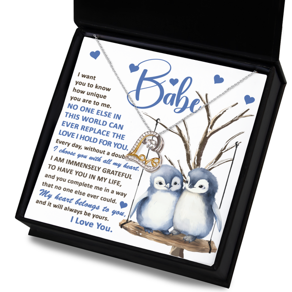 GB_Dancing Love Necklace - Babe my heart belongs to you