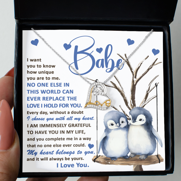 GB_Dancing Love Necklace - Babe my heart belongs to you