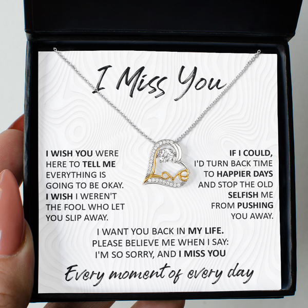 GB_Dancing Love Heart Necklace - I Miss You Every Moment of the day