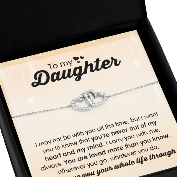 GB_Interlocking Hearts Bracelet to my Daughter you are loved than you will ever know