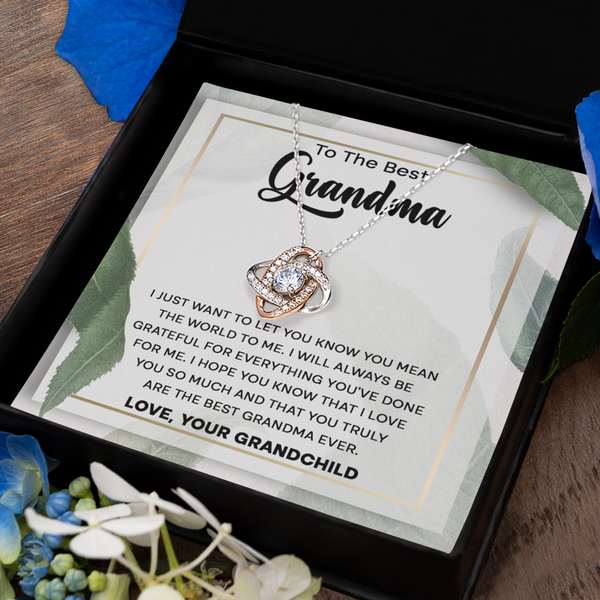 GB_Love knot necklace to the Best Grandma ever