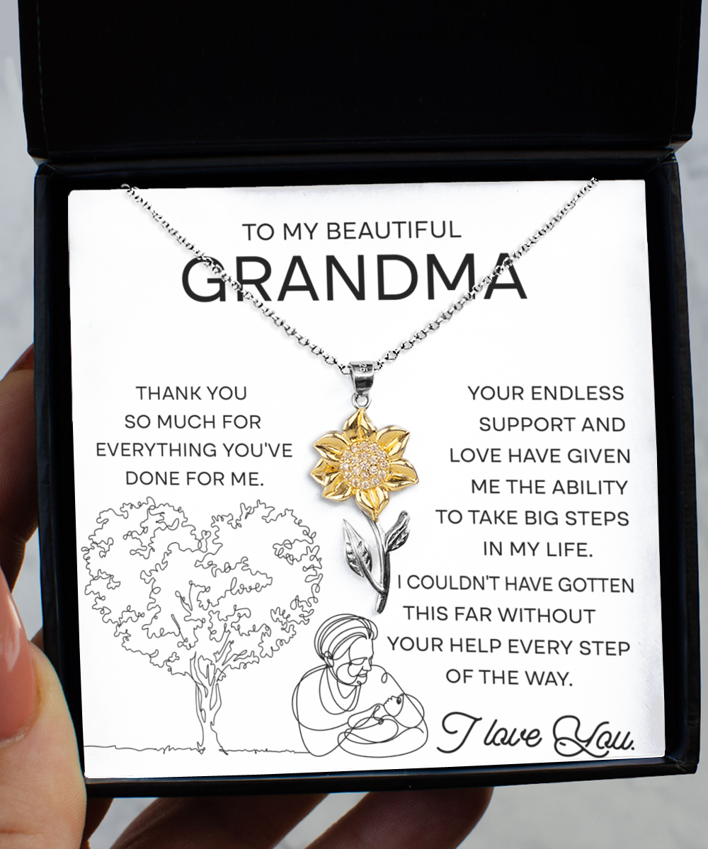 GB_Sunflower Necklace for Grandma - A Token of Endless Support