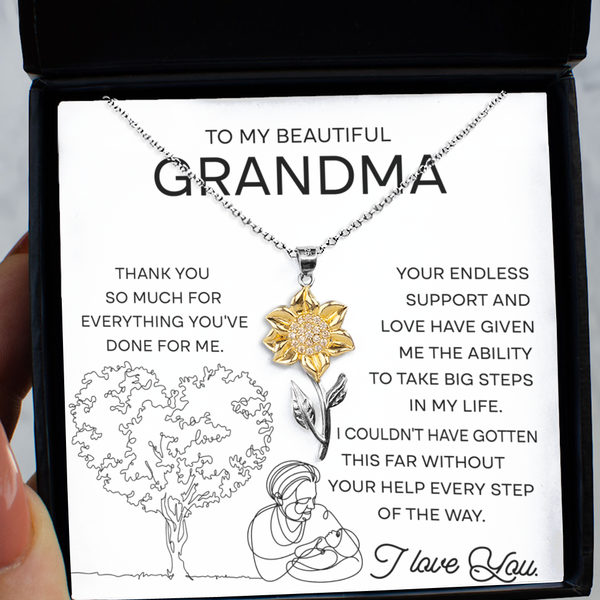 GB_Sunflower Necklace for Grandma - A Token of Endless Support